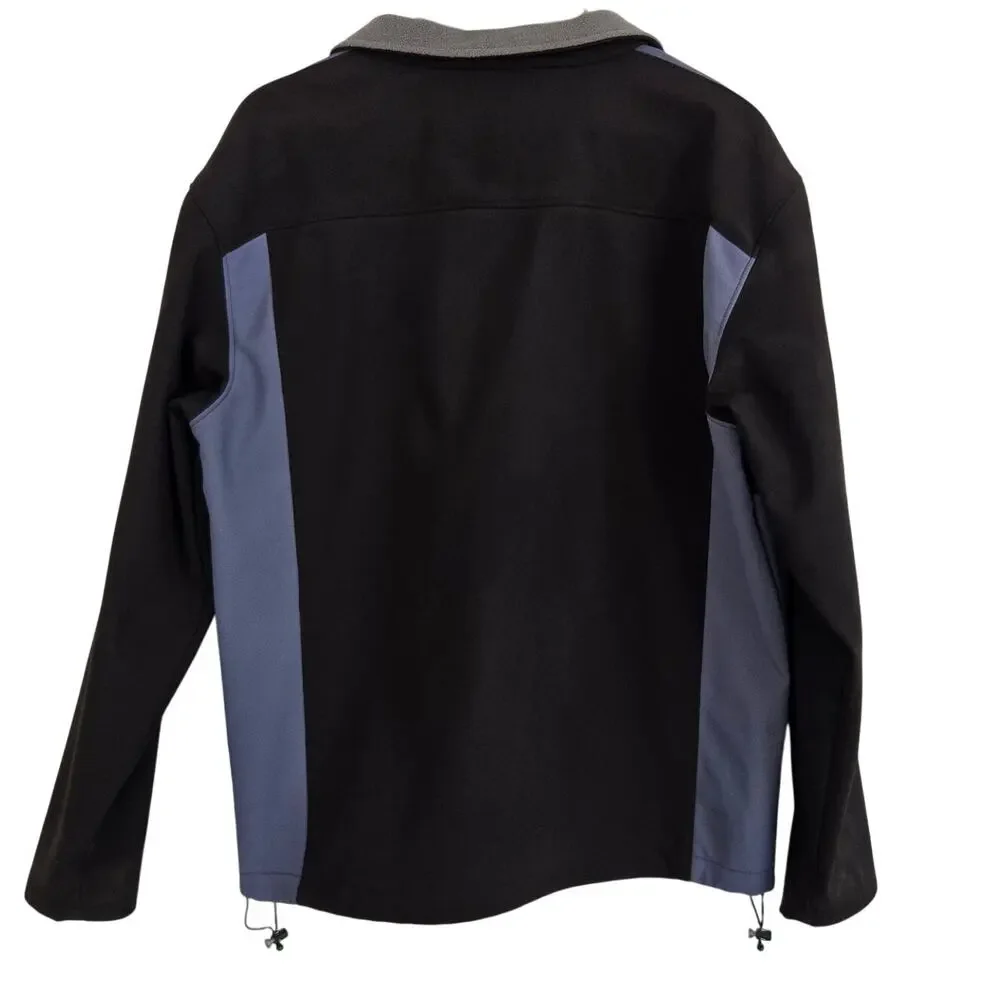 New Balance Weather Resistant Soft‑Shell Jacket Black & Gray Fleece‑Lined Size M